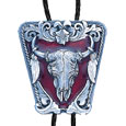 Large Bolo - Enameled Buffalo Skull